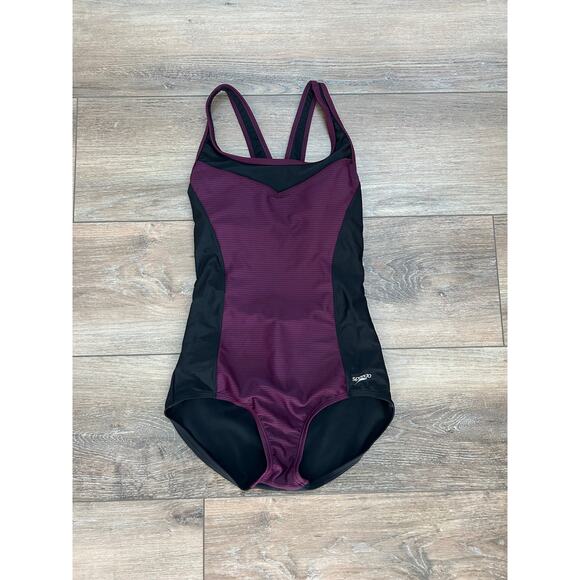 Speedo One Piece Womens Swimsuit Size Medium Moderate Cut Lined Top - Picture 7 of 7